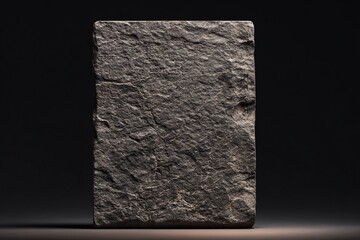 Rough Stone Sign Plate with Copy Space, Ancient Textured Surface