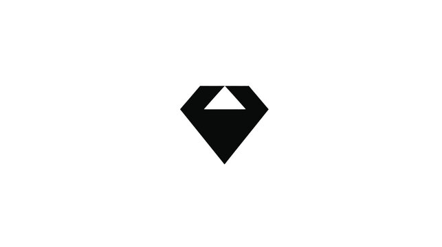 A black and white graphic showing a gem-like shape with an inverted triangle inside