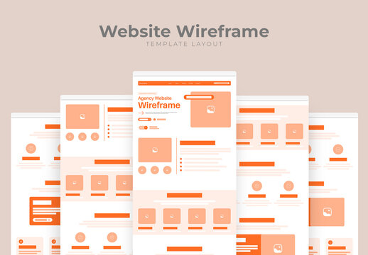 Website Wireframe Template Layout for UI UX Prototype