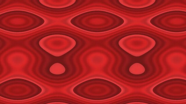 Abstract Red Pattern Forming Wavy Lines and Circles