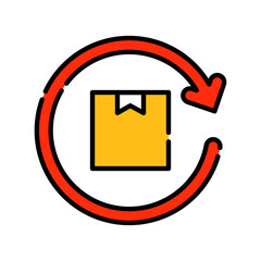 return policy color line icon.