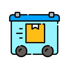 same day delivery color line icon.