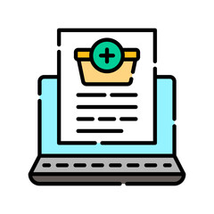 inventory management color line icon.