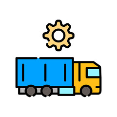 fleet management color line icon.