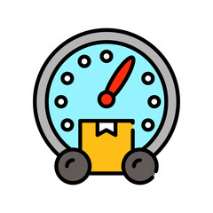 last mile delivery color line icon.