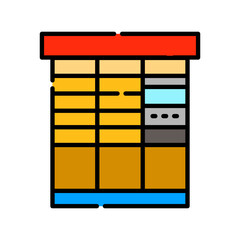 parcel locker color line icon.