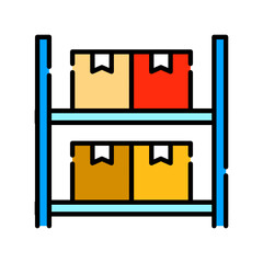 micro fulfillment center color line icon.
