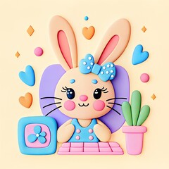 cute clay cartoon illustration