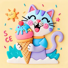 cute clay cartoon illustration