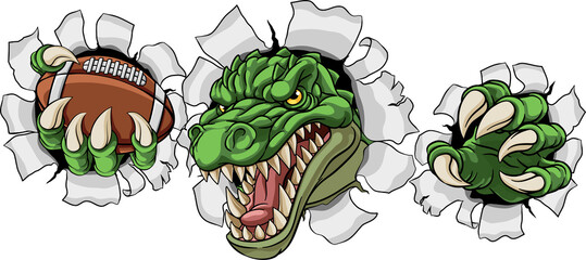 Crocodile Dinosaur Alligator Football Sport Mascot © Christos Georghiou