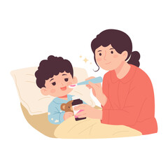 Child Fever Care Illustration