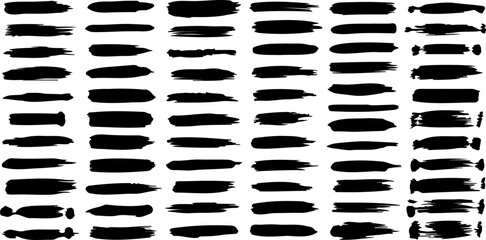 Naklejka premium A minimalist vector graphic illustration of a brush stroke pattern in black and white
