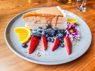 Delicious Thai Tea Crepe Cake