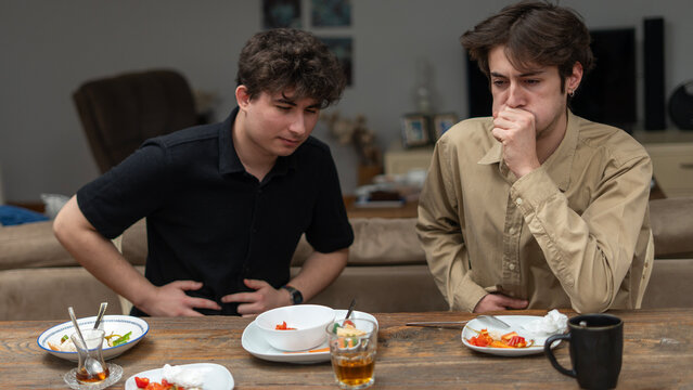 two man have food poisoning