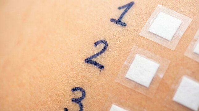 Patient undergoing medical allergy patch test
