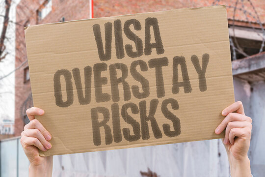 "Visa Overstay Risks" Exceeding permitted duration creates problems. EXCEEDING. PERMITTED. DURATION. CREATES. PROBLEMS.