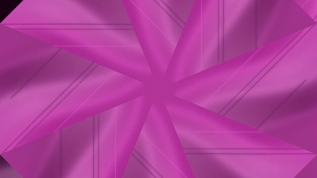 A vibrant purple abstract geometric pattern with overlapping shapes and curved lines