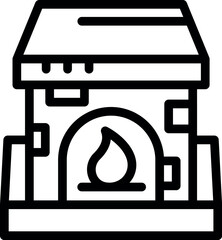 Naklejka premium Small fireplace burning, providing warmth and comfort, perfect for a cozy winter evening