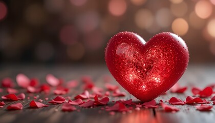 Sparkly Heart Roses Romantic Glow
