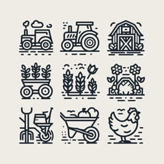 Farmer vector icon set