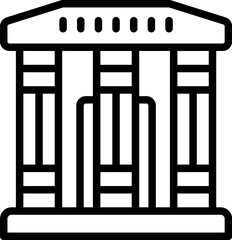 Obraz premium Simple line drawing of parthenon, an ancient greek temple located on the athenian acropolis, greece