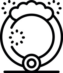 Innovative personal transportation device, a futuristic monowheel balancing on a line, featuring a cloud and sparks, symbolizing speed and advanced technology © ylivdesign