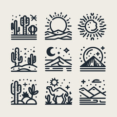 icon set Simple Set of Dessert vector