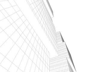 Building 3d structure. Architectural background. 