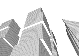 Fototapeta premium Building 3d structure. Architectural background. 