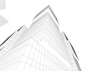 Fototapeta premium Building 3d structure. Architectural background. 