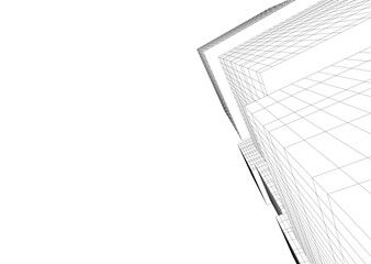 Building 3d structure. Architectural background. 