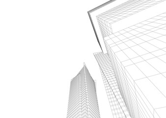 Building 3d structure. Architectural background. 