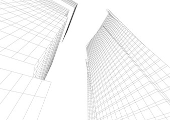 Building 3d structure. Architectural background. 