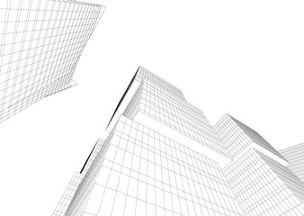 Building 3d structure. Architectural background. 