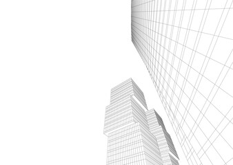 Building 3d structure. Architectural background. 