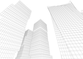 Building 3d structure. Architectural background. 