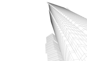 Building 3d structure. Architectural background. 