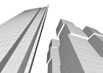 Building 3d structure. Architectural background. 