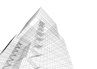 Building 3d structure. Architectural background. 