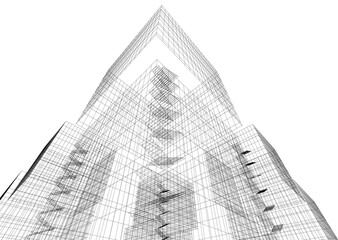 Building 3d structure. Architectural background. 