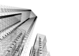 Building 3d structure. Architectural background. 