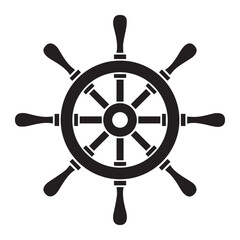 Obraz premium Nautical Ship Wheel Icon