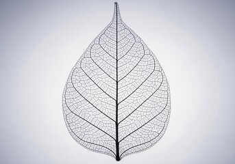 Delicate leaf skeleton macro isolated on light background nature science minimal concept
