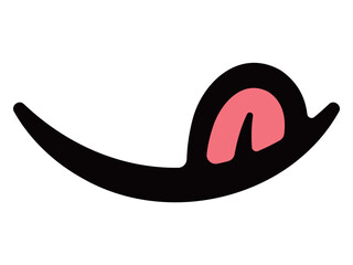 美味しいものやいたずらをイメージした舌出し笑顔の口元ベクターイラスト