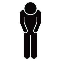 挨拶や感謝を表現する直立姿勢のお辞儀ピクトグラム・ベクターイラスト