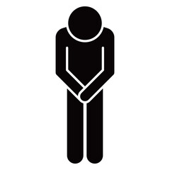 丁寧な挨拶や謝罪を表現するお辞儀（ピクトグラム）のベクターイラスト