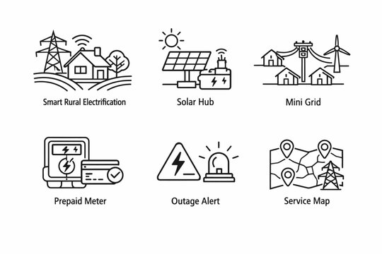 Smart rural electrification solutions with solar hub and mini grid systems