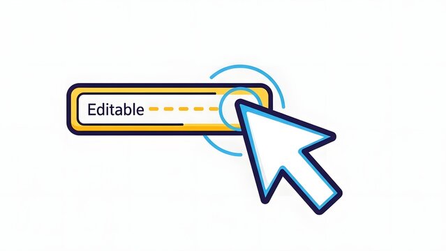 Editable field with a mouse cursor pointing to it, symbolizing online forms and user input fields