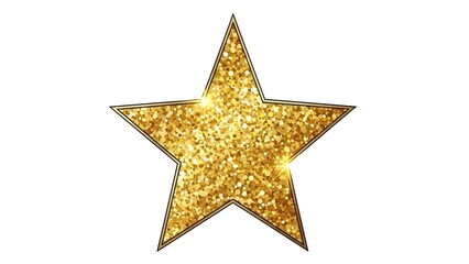 Fototapeta premium Golden star shape with glittering texture on a plain background, viewed from a straightforward angle, representing celebration and festivity