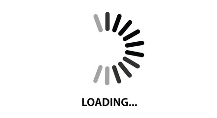 Obraz premium Minimalist black and white circular loading indicator shows a process that is currently in progress